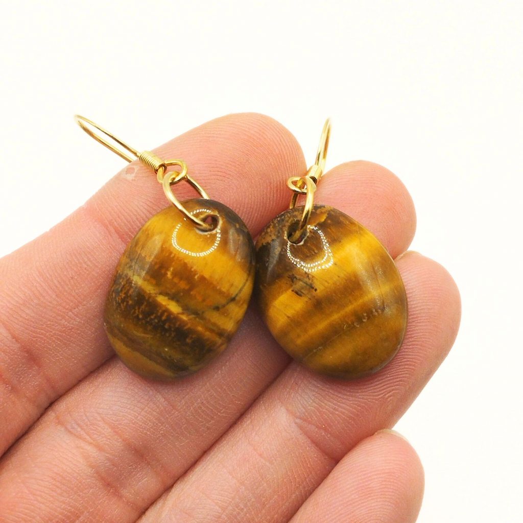 boucles d'oreilles oeil de tigre