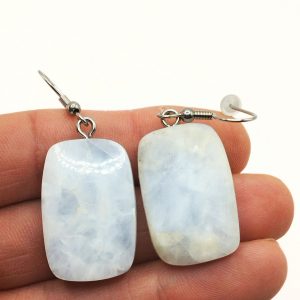 boucles d'oreilles calcite bleue