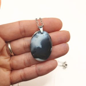 pendentif merlinite (opale dendritique)