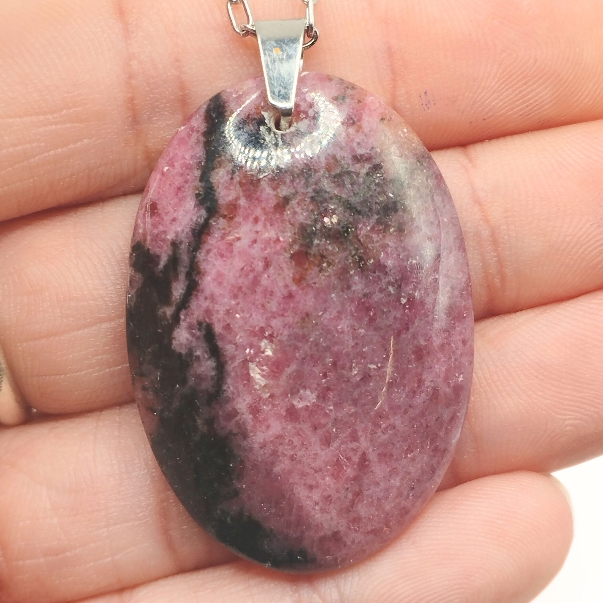 pendentif rhodonite