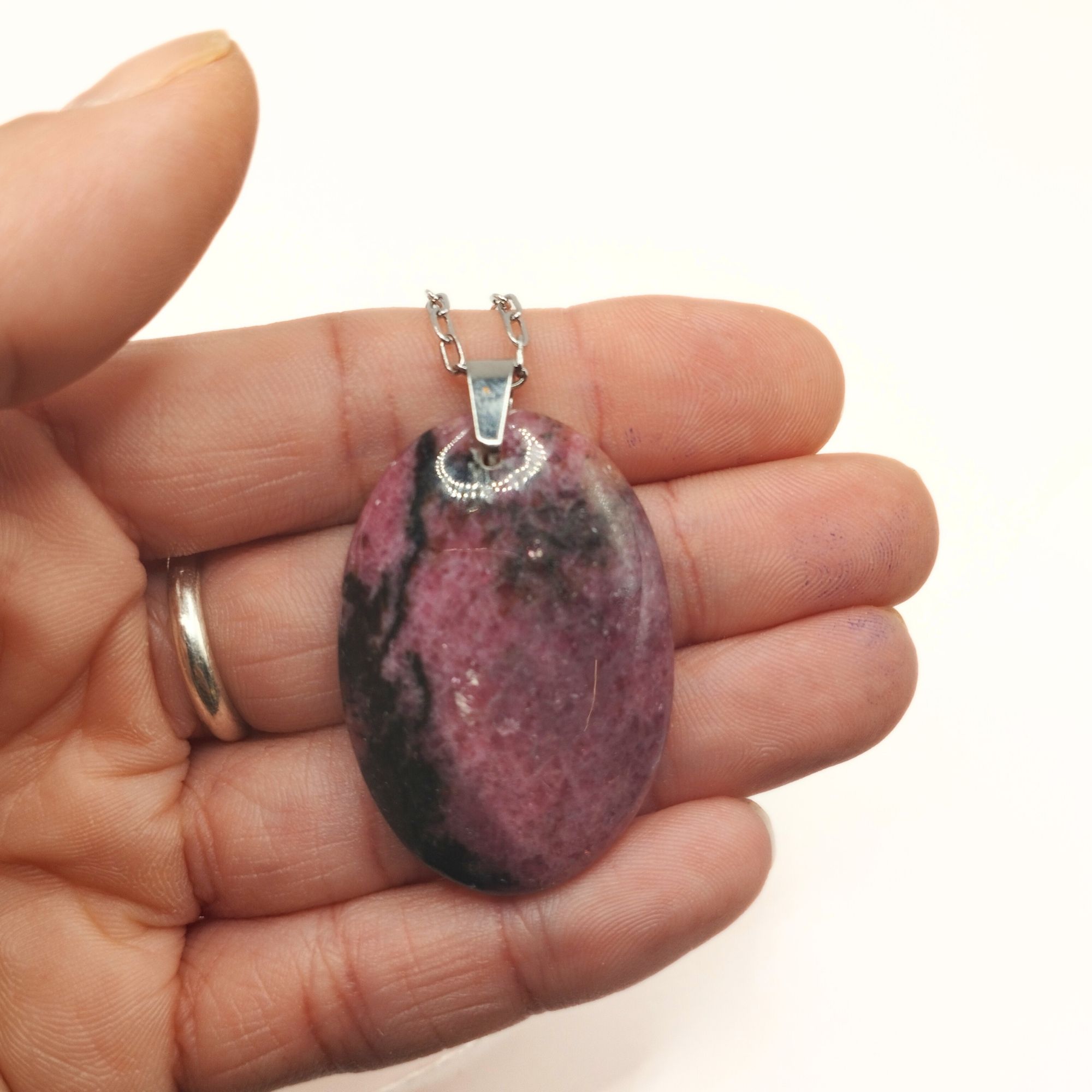 pendentif rhodonite