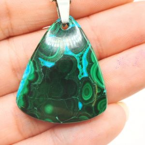 pendentif chrysocolle et malachite