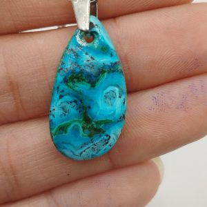 pendentif chrysocolle et malachite