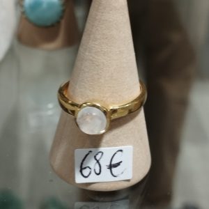 bague labradorite blanche et plaqué or