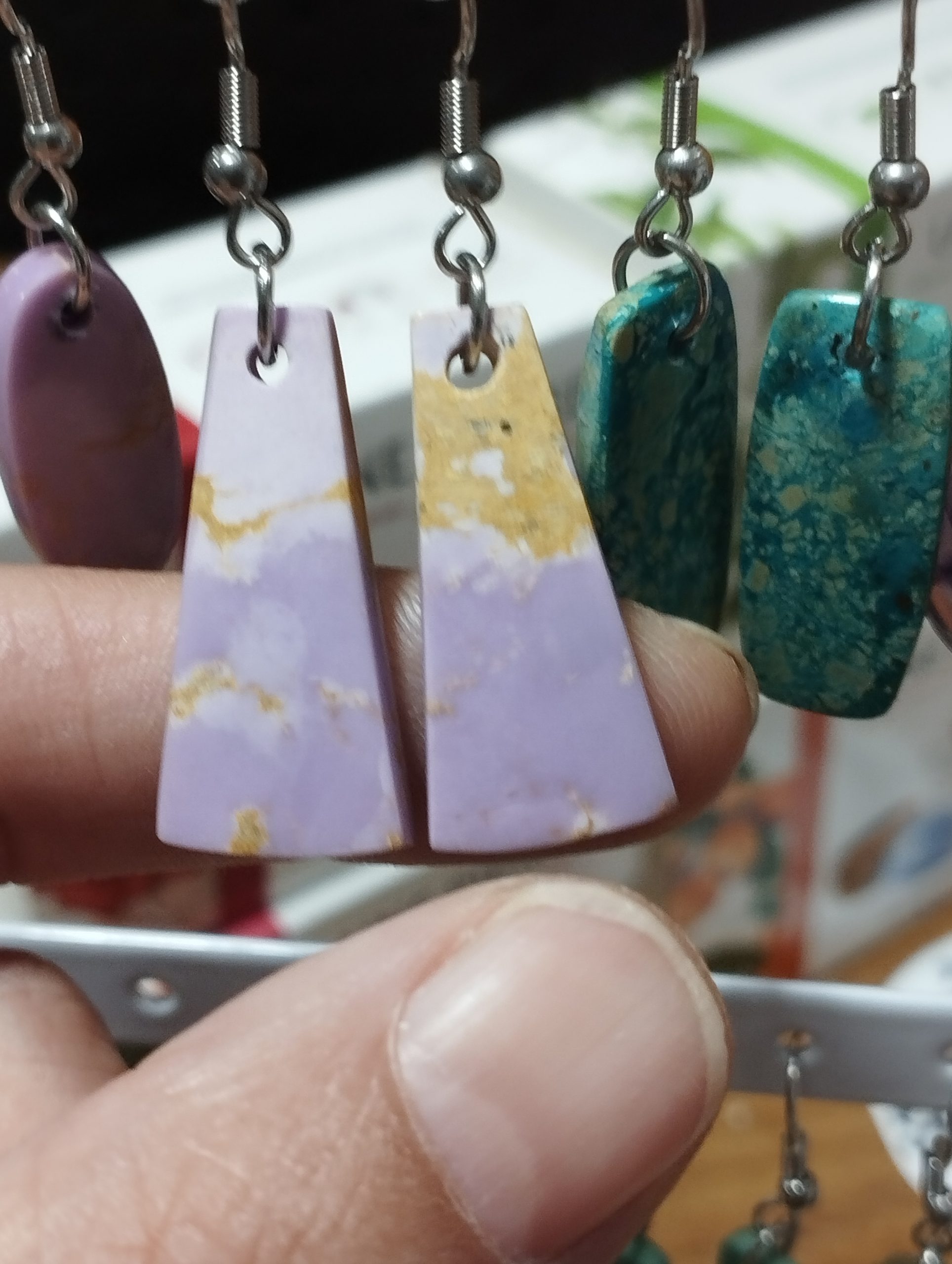 boucles d'oreilles phosphosidérite