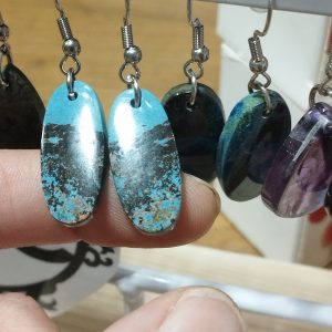 boucles d'oreilles en azurite