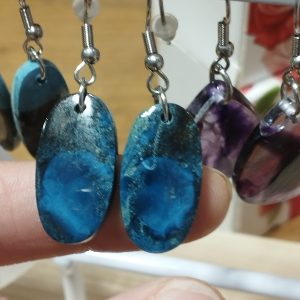 boucles d'oreilles en azurite