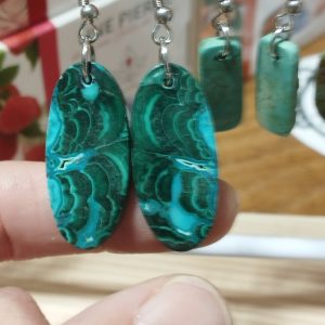 boucles d'oreilles malachite et chrysocolle