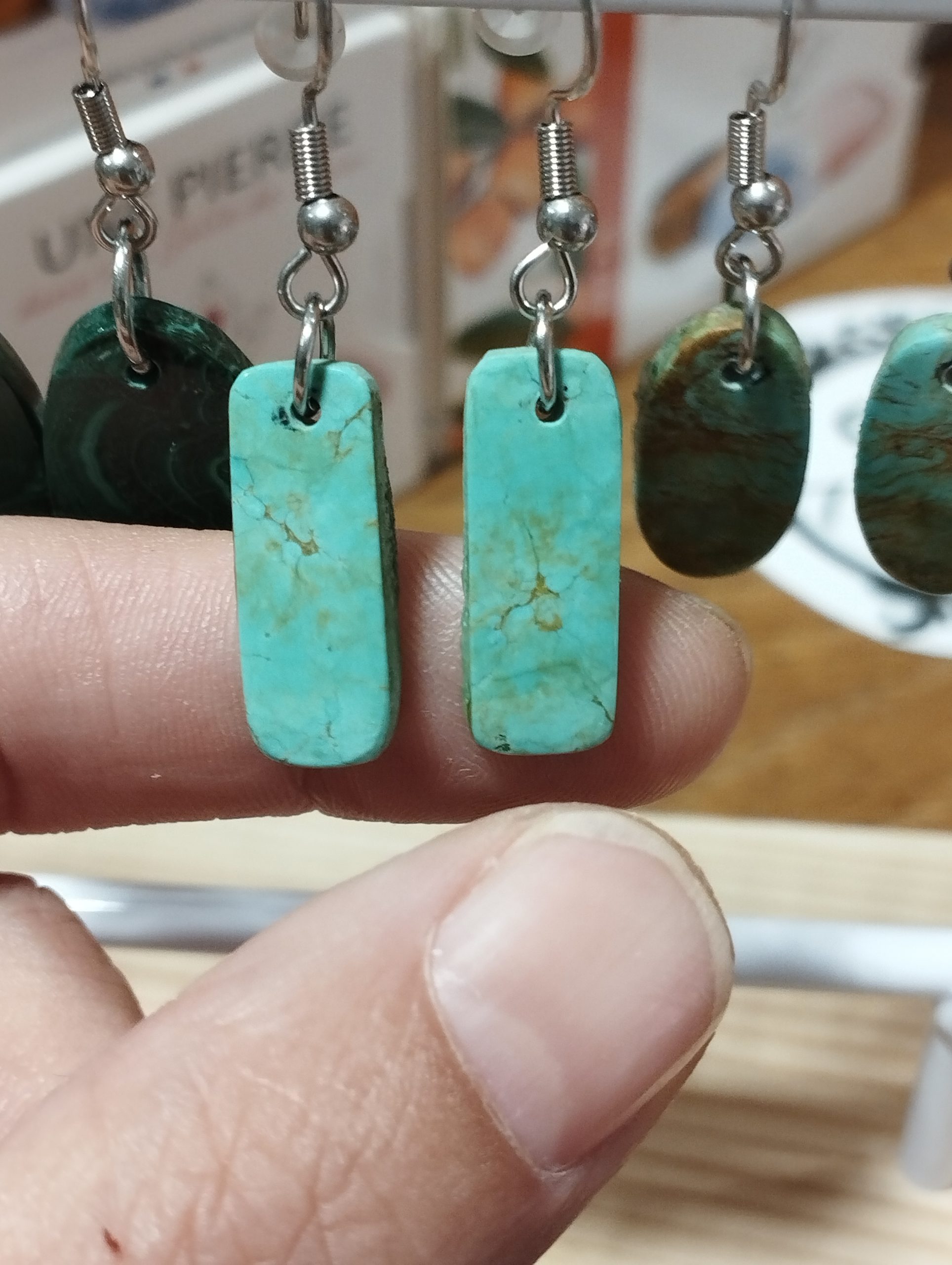 boucles d'oreilles turquoise